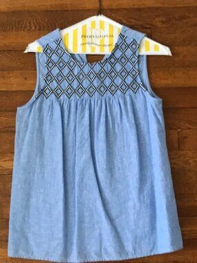 J.Crew Embroidered Linen Blend Sleeveless Top